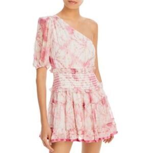 Rococo Sand Ava One Shoulder Rosewood mini Dress M resort wear $380